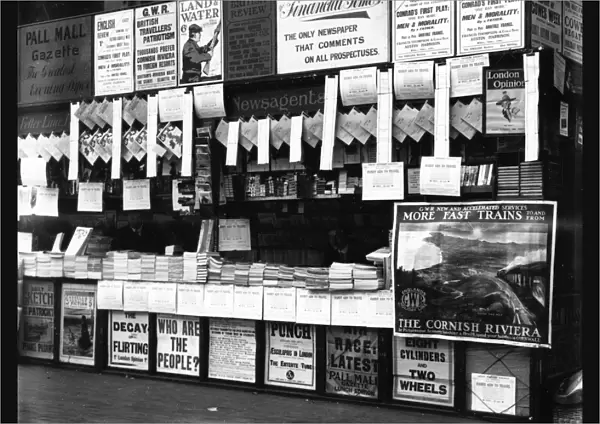 Wymans Bookstall at Paddington Station, 1913