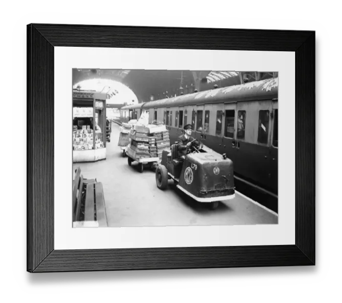 Framed Print : Petrol driven Karrier on Platform 5 at Paddington Station, c. 1935 Framed Print : Petrol driven Karrier on Platform 5 at Paddington Station, c. 1935