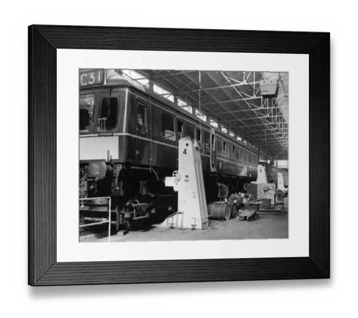 Framed Print : No 19 (C) Shop, Carriage Lifting Shop, 1967 Framed Print : No 19 (C) Shop, Carriage Lifting Shop, 1967