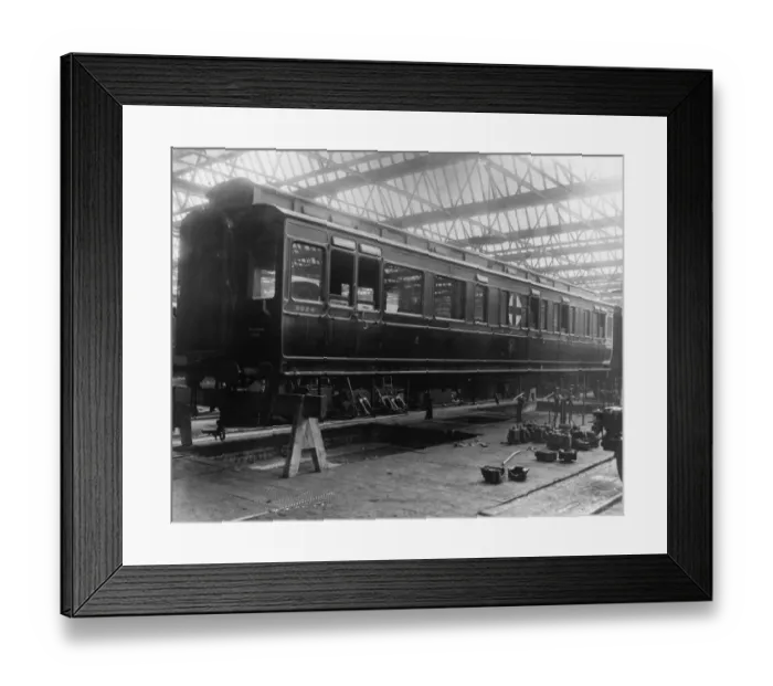 Framed Print : Wartime ambulance carriage in No 19 (C) Shop, 1915 Framed Print : Wartime ambulance carriage in No 19 (C) Shop, 1915