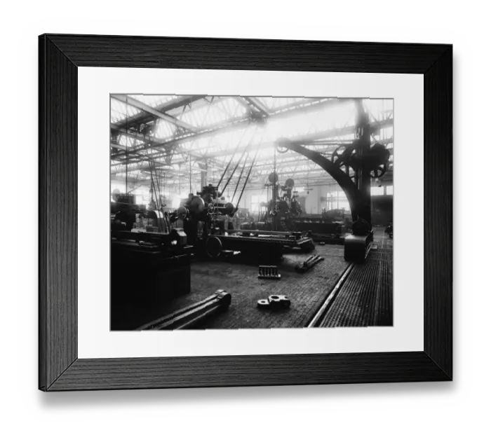 Framed Print : AM Machine Shop, c1910 Framed Print : AM Machine Shop, c1910