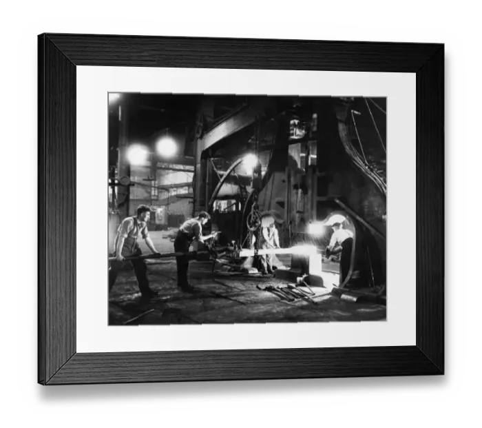Framed Print : F Shop, Steam Hammer Shop, c1930s
