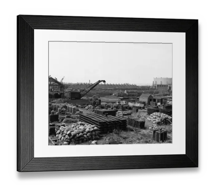 Framed Print : Construction of new crossings shop, 1956