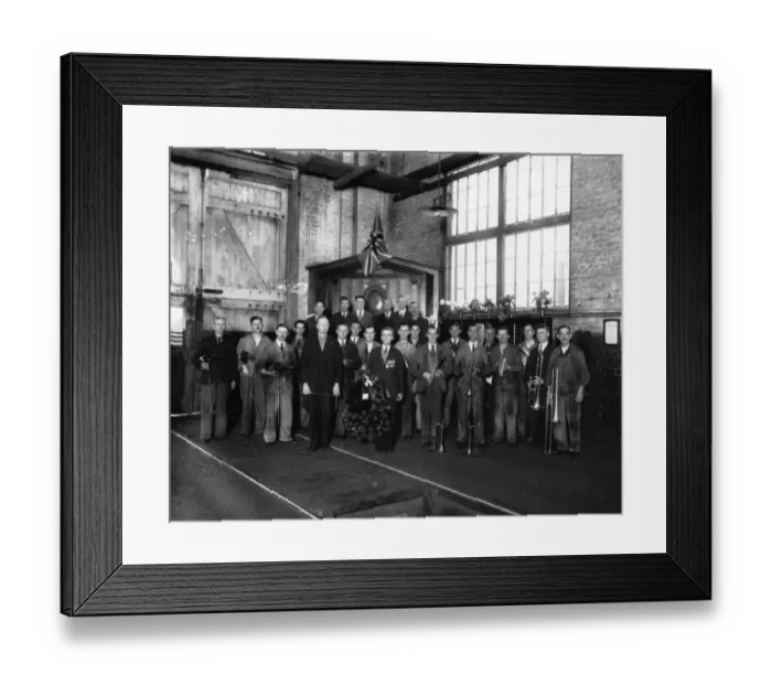 Framed Print : GWR Swindon Works Band, 11th November 1938