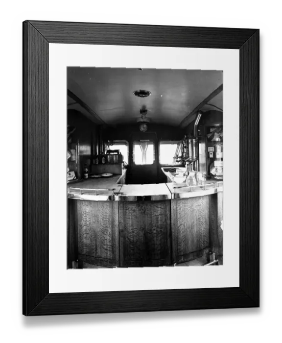 Framed Print : Buffet counter of Diesel Railcar No 2, 1934 Framed Print : Buffet counter of Diesel Railcar No 2, 1934