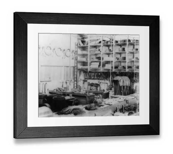 Framed Print : No 9 Shop, Carriage Trimming Shop, c. 1900 Framed Print : No 9 Shop, Carriage Trimming Shop, c. 1900