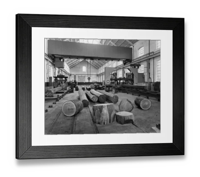 Framed Print : No 1 Shop, Sawmill, 1909