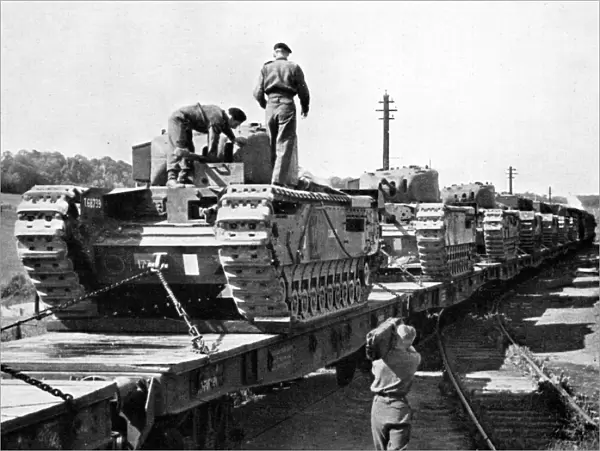 Loading Churchill Tanks at Marlborough High Level Station, 1942