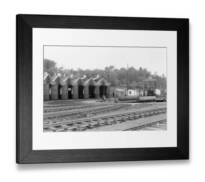 Framed Print : St Blazey Roundhouse and Turntable, 1956