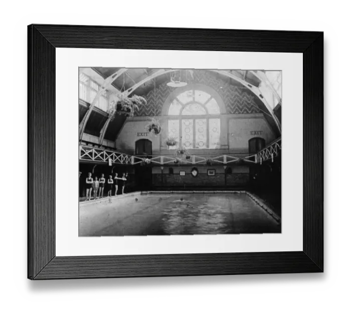 Framed Print : Large Swimming Bath, c1905 Framed Print : Large Swimming Bath, c1905