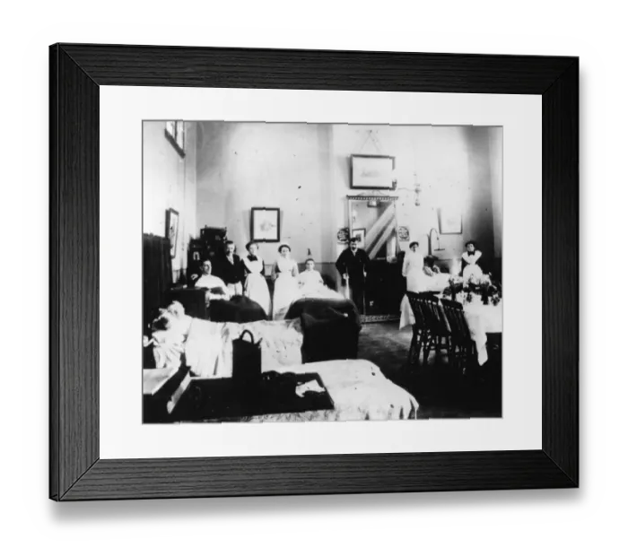 Framed Print : Medical Fund Hospital staff and patients, c1890 Framed Print : Medical Fund Hospital staff and patients, c1890