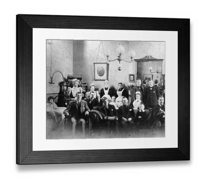 Framed Print : Medical Fund Hospital Staff and Patients, c1880 Framed Print : Medical Fund Hospital Staff and Patients, c1880