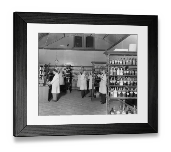 Framed Print : Medical Fund Dispensary, 1947 Framed Print : Medical Fund Dispensary, 1947