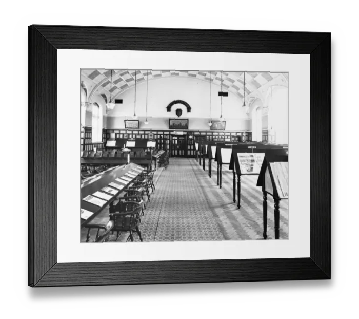 Framed Print : Mechanics Institute Reading Room, c1930s Framed Print : Mechanics Institute Reading Room, c1930s