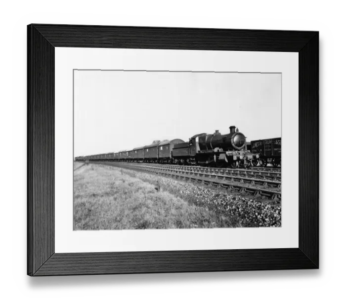 Framed Print : No 6340 hauling a special train containing cars at Princes Risborough, 1933