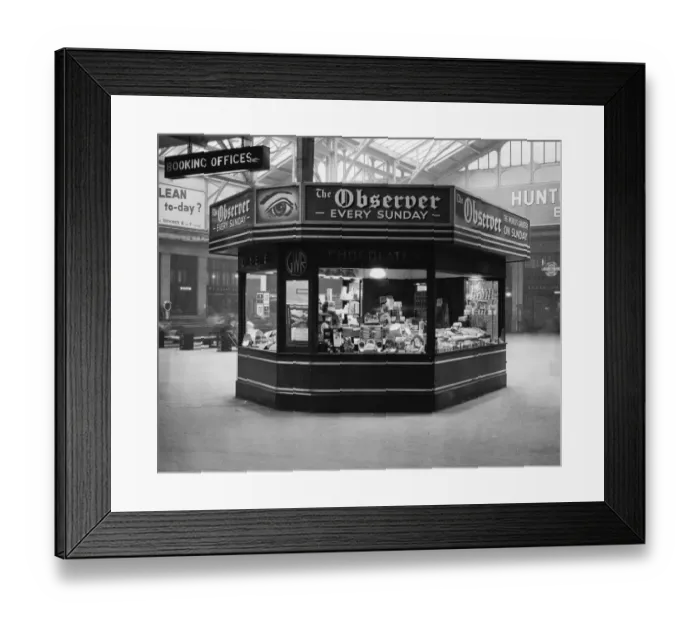 Framed Print : Confectionary Kiosk, Paddington Station, 1937