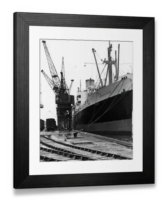 Framed Print : Newport Docks, 1950