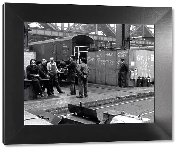 Men in the Engine Repairs shop at Swindon Works in 1985