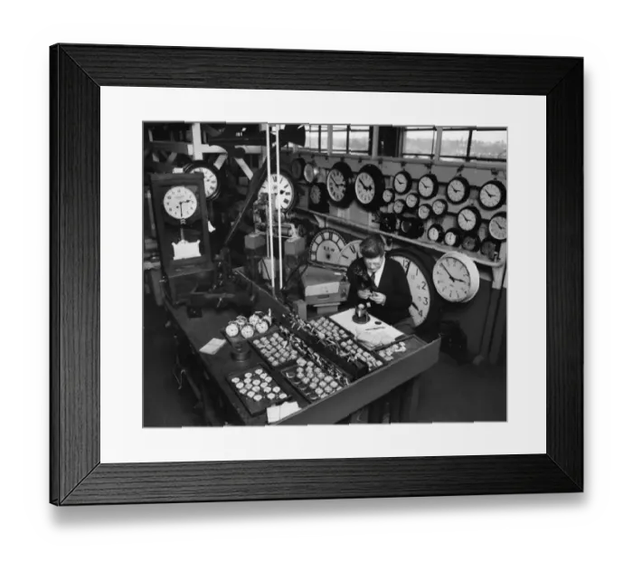 Framed Print : Clock Shop, Reading Signal Works, 1969