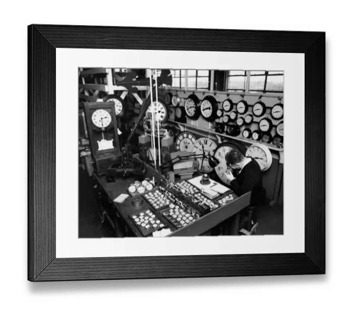 Framed Print : Reading Signal Works, Clock Shop, 1969