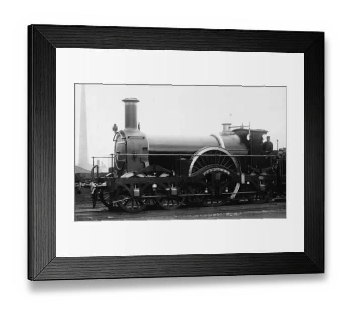Framed Print : Courier. 4-2-2 Rover class locomotive. Built 1878. Rebuild of original Iron Duke class