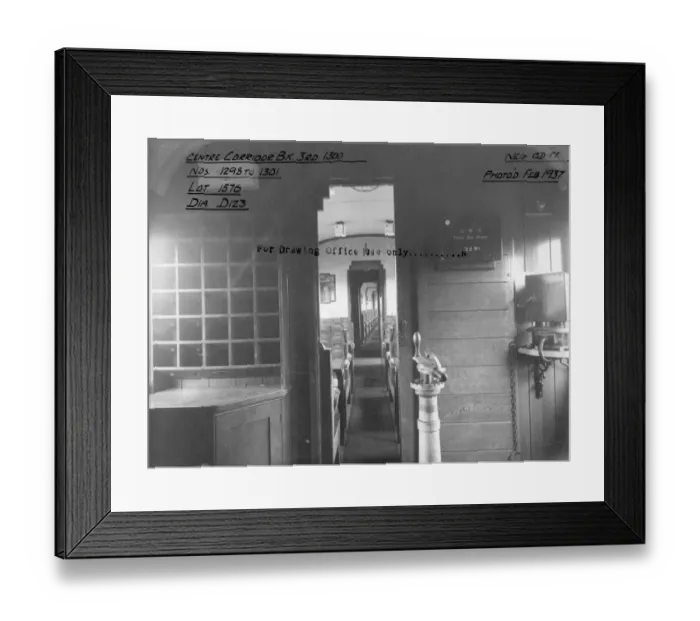 Framed Print : Excursion Stock - Open Brake Third Guards Compartment, 1937