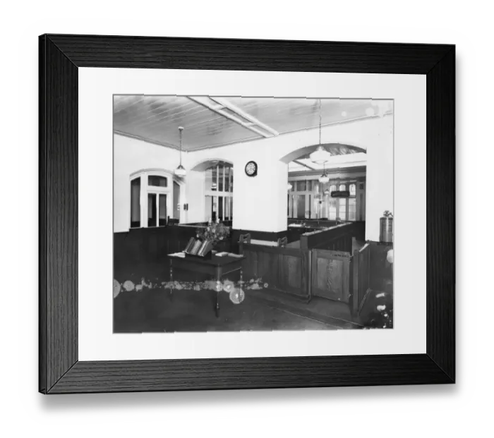 Framed Print : Mechanics Institute Library Entrance c. 1930s