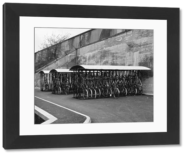 Cycle rack outside the Apprentice Training School, Swindon