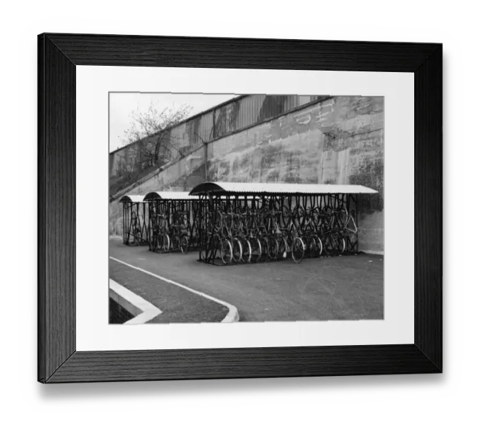Framed Print : Cycle rack outside the Apprentice Training School, Swindon Framed Print : Cycle rack outside the Apprentice Training School, Swindon
