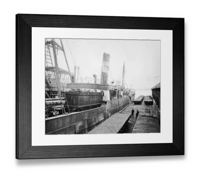 Framed Print : Unloading the tender of King George V from the ship at Baltimore, 1927 Framed Print : Unloading the tender of King George V from the ship at Baltimore, 1927
