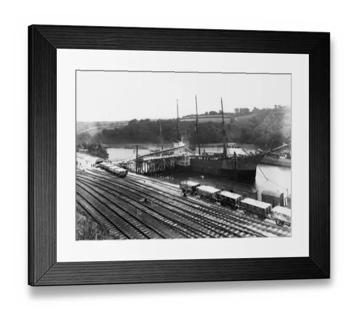 Framed Print : GWR Docks Fowey, c1920s Framed Print : GWR Docks Fowey, c1920s