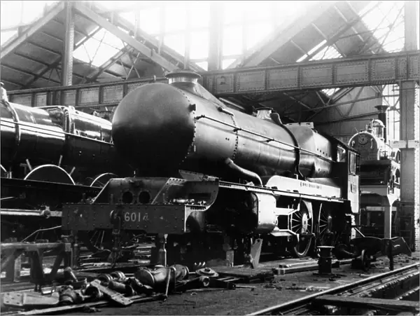 Locomotive No. 6014, King Henry VII, at Swindon Works