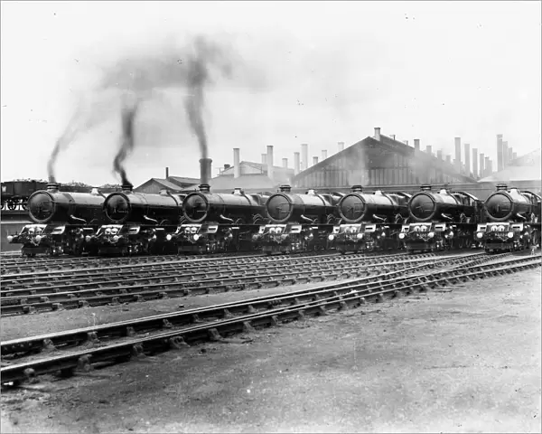 7 King Class Locomotives at Swindon Shed, 1930