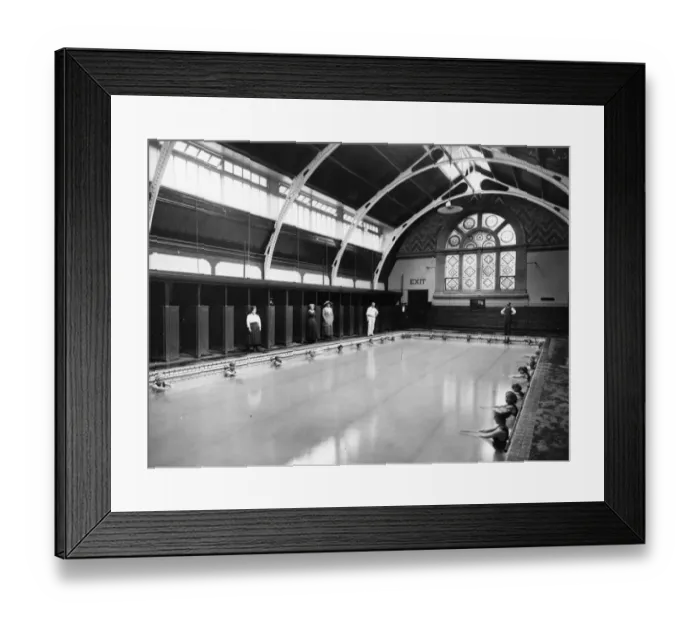 Framed Print : Female swimmers at the GWR Medical Fund Society small swimming baths (Milton Rd), c1900 Framed Print : Female swimmers at the GWR Medical Fund Society small swimming baths (Milton Rd), c1900