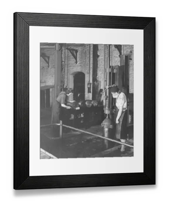 Framed Print : Women war workers stamping ammunition shells in B Shop, 1942 Framed Print : Women war workers stamping ammunition shells in B Shop, 1942