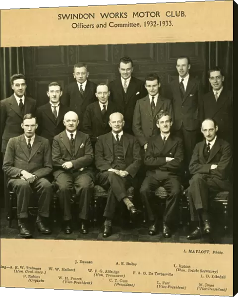 Swindon Works Motor Club committee members, 1932-33
