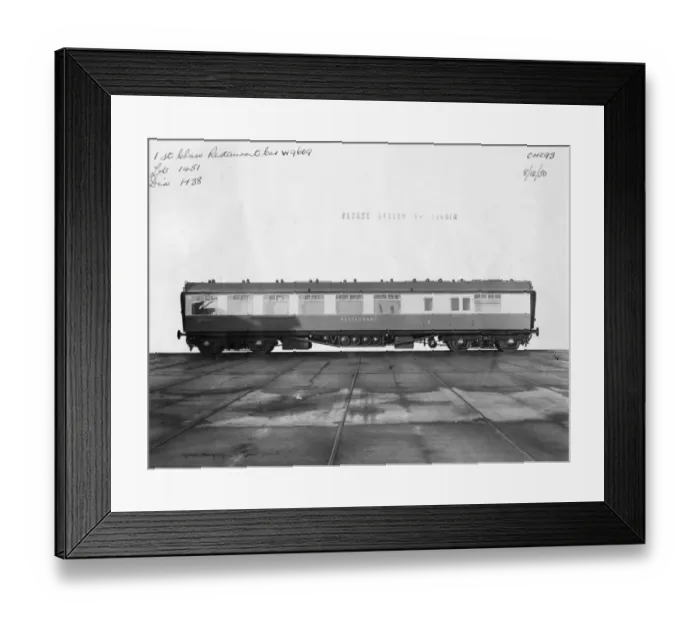 Framed Print : Carriage No. W9609, 1st Class Restaurant Car, 1950 Framed Print : Carriage No. W9609, 1st Class Restaurant Car, 1950