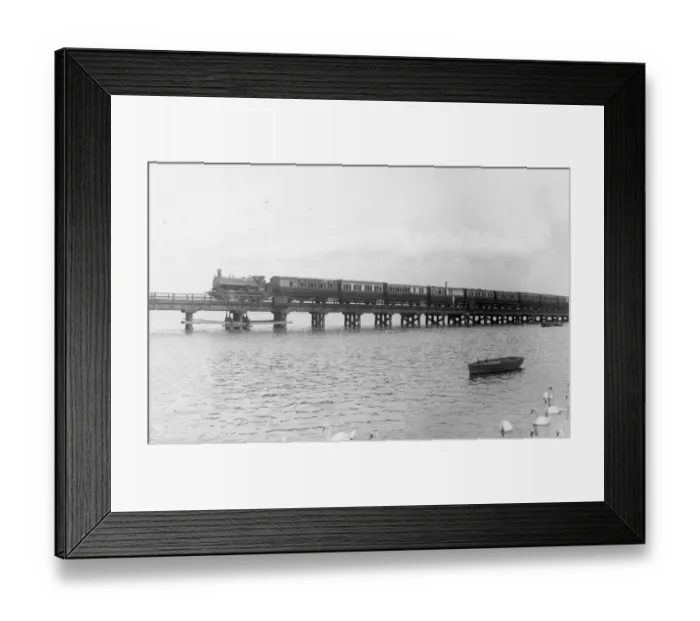 Framed Print : Old timber bridge spanning Radipole Lake, Weymouth, c1900 Framed Print : Old timber bridge spanning Radipole Lake, Weymouth, c1900