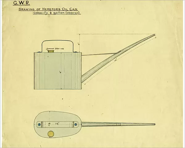 Drawing for a GWR oil can