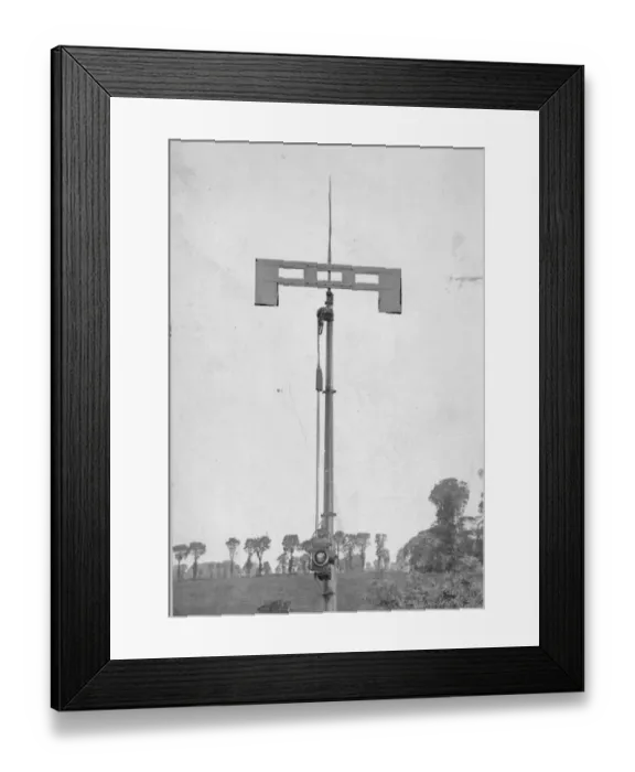 Framed Print : Broad Gauge crossbar signal, c1870s Framed Print : Broad Gauge crossbar signal, c1870s