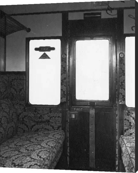 Interior of a First Class compartment of a Brake Composite Coach, No. 7389