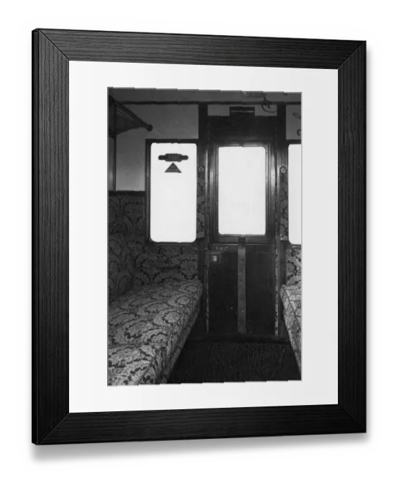 Framed Print : Interior of a First Class compartment of a Brake Composite Coach, No. 7389 Framed Print : Interior of a First Class compartment of a Brake Composite Coach, No. 7389