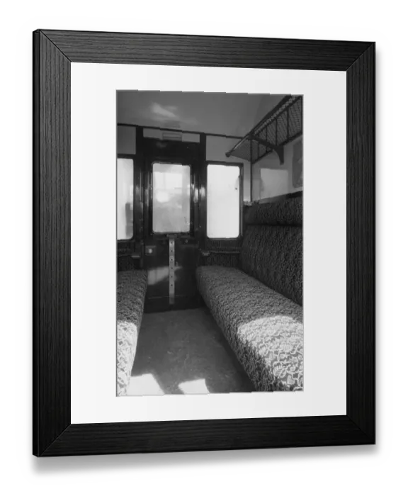 Framed Print : Interior of a Third Class compartment of a Brake Composite Coach, No. 7081 Framed Print : Interior of a Third Class compartment of a Brake Composite Coach, No. 7081