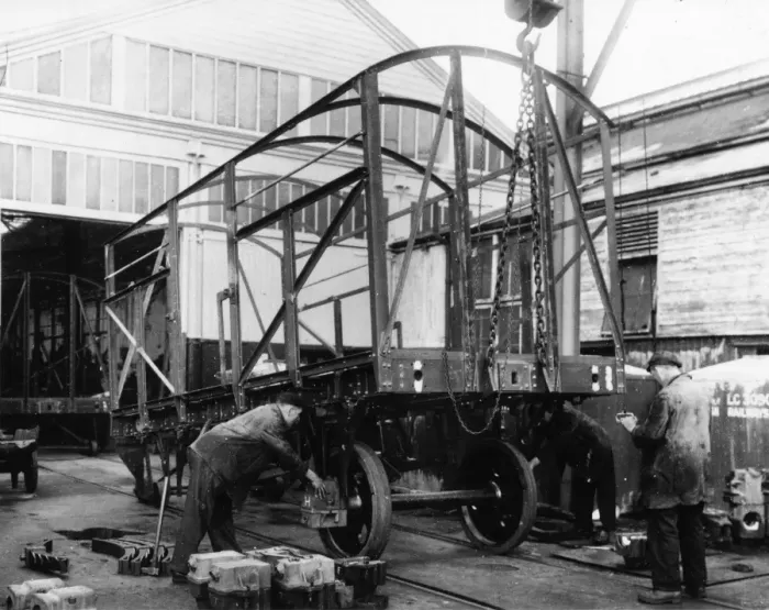 Framed Print : No 21 Shop, Wagon Repair Shop, c. 1950s Framed Print : No 21 Shop, Wagon Repair Shop, c. 1950s