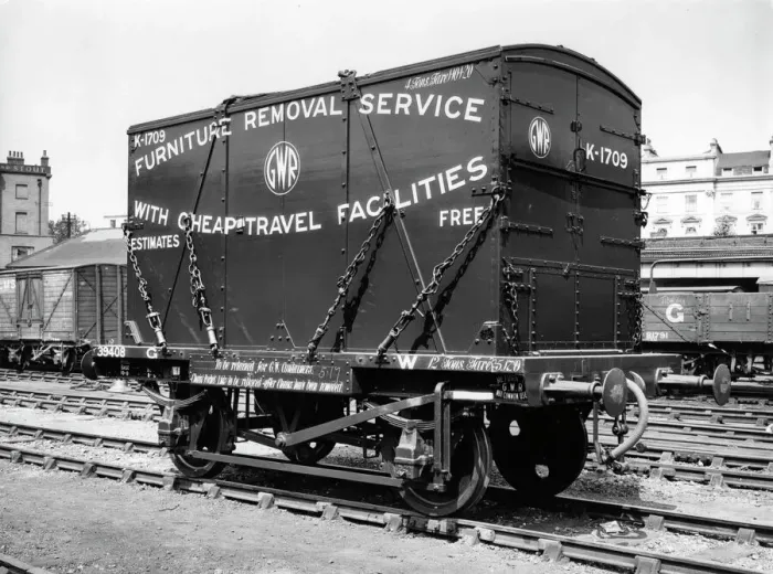 Framed Print : 4 ton furniture removal container, c. 1935 Framed Print : 4 ton furniture removal container, c. 1935
