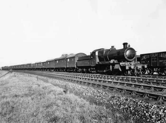 Framed Print : No 6340 hauling a special train containing cars at Princes Risborough, 1933