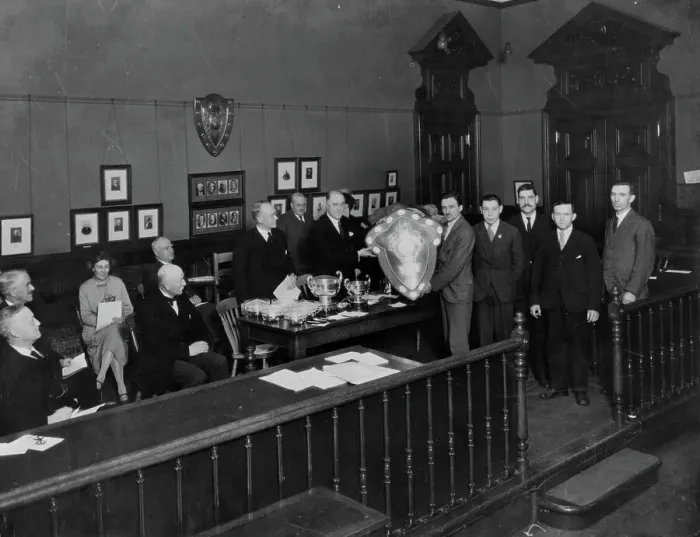 Framed Print : Ambulance Shield Presentation, 1928 Framed Print : Ambulance Shield Presentation, 1928