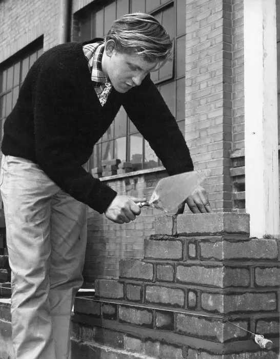 Framed Print : Apprentice bricklayer at Swindon's Pre-Apprentice Training School, 1963 Framed Print : Apprentice bricklayer at Swindon's Pre-Apprentice Training School, 1963