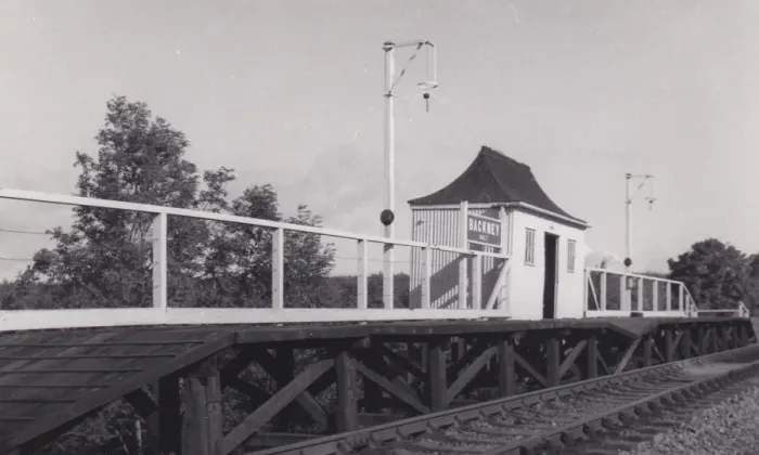 Framed Print : Backney Halt, Herefordshire, c. 1950s Framed Print : Backney Halt, Herefordshire, c. 1950s