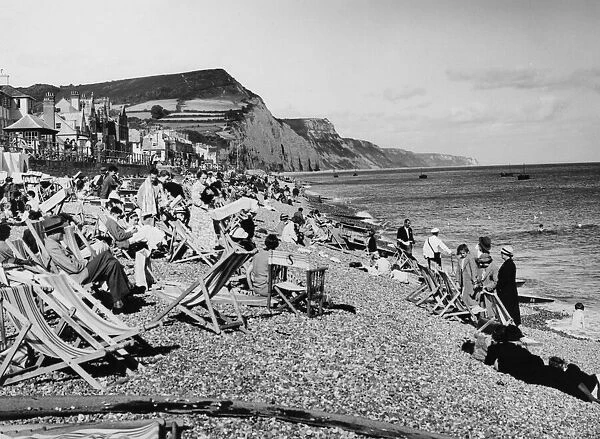 On the Beach at Sidmouth, Devon, August 1936